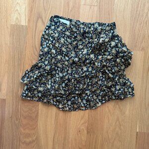 Carolina Skirt - Black / Yellow Blossoms - Sezane